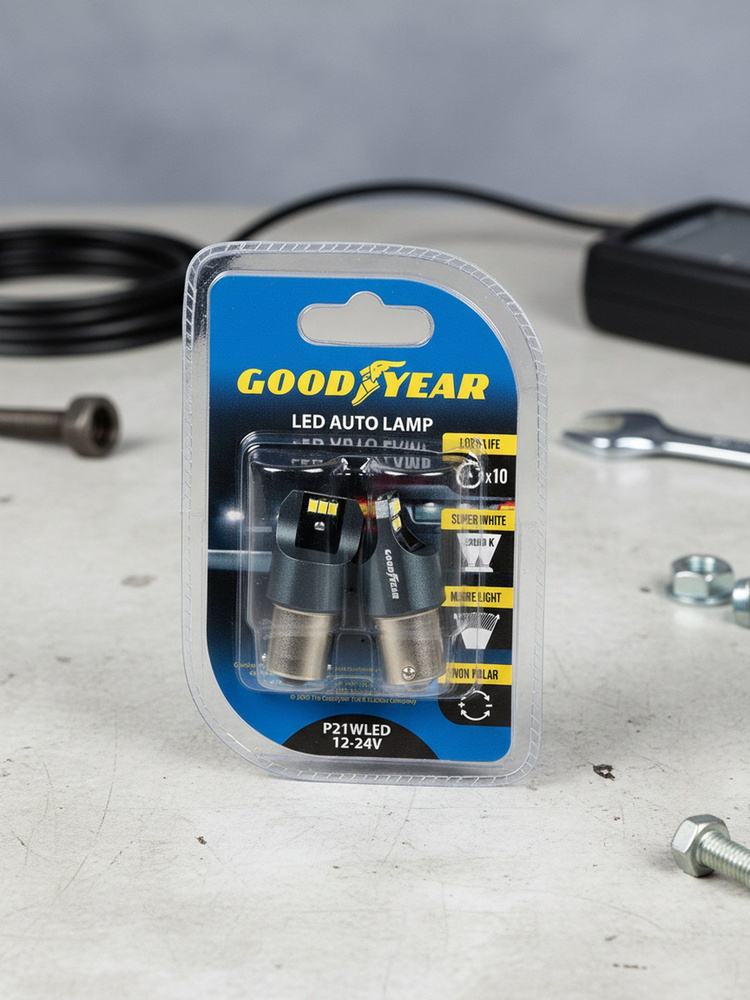 Лампа автомобильная Goodyear P21 WLED светодиодная, 12-24V, 2 шт, GY012025 #1