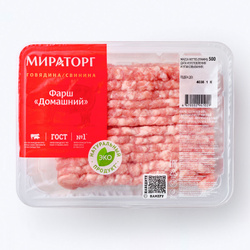 Фарш Домашний из свинины и говядины 500 г, Мираторг, охлажденный Скидки недели