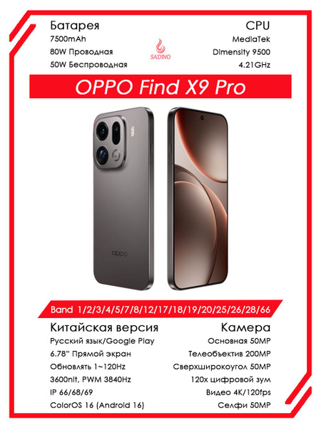 Смартфон OPPO Find X9 Pro: Камера Hasselblad 200 МП, 4K 120 фпс