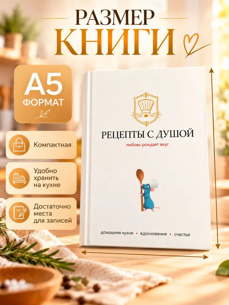 Книга для записи рецептов, "Рататуй", Disney, 80 листов, вормат А5, вариант, фото 2