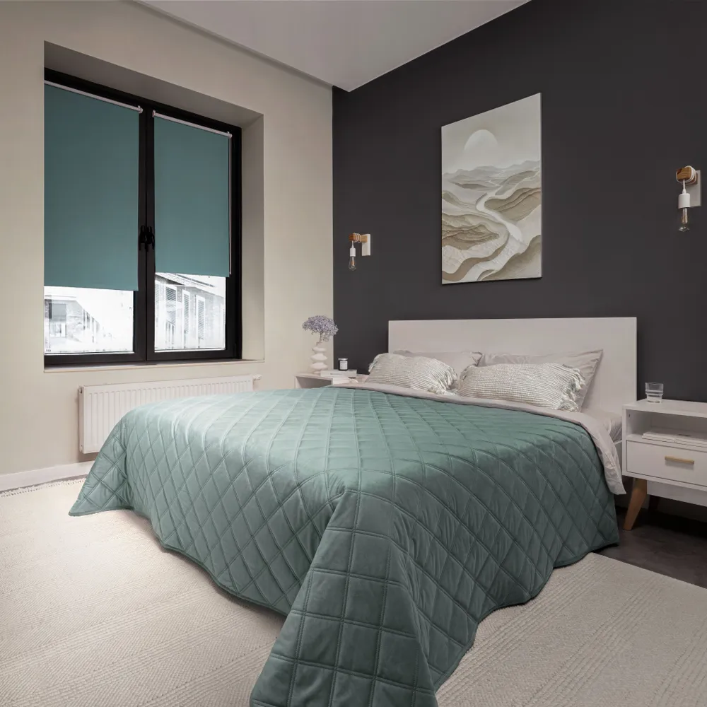 Рулонная штора Ozon Home блэкаут Бирюзовый 055x160, 055x160, фото 3