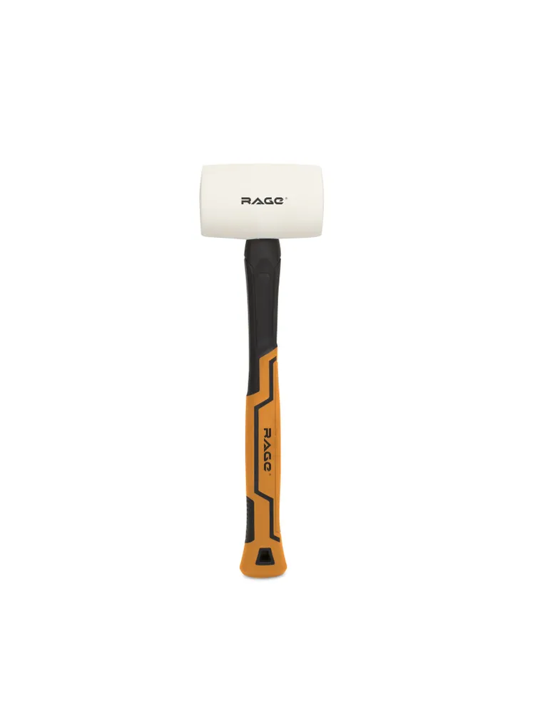Киянка резиновая с фиберглассовой рукояткой 750 г RAGE, 750 г, фото 6