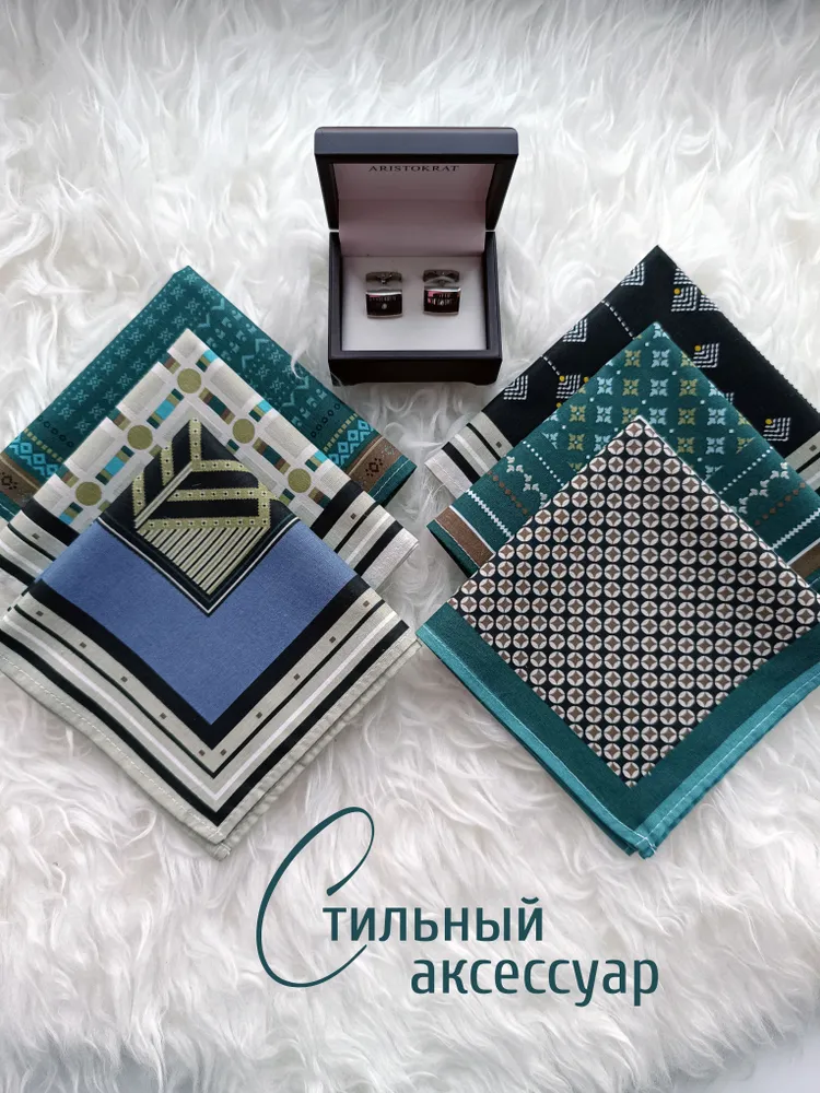 Носовые платки мужские, 6шт, хлопок, 6 шт, фото 2
