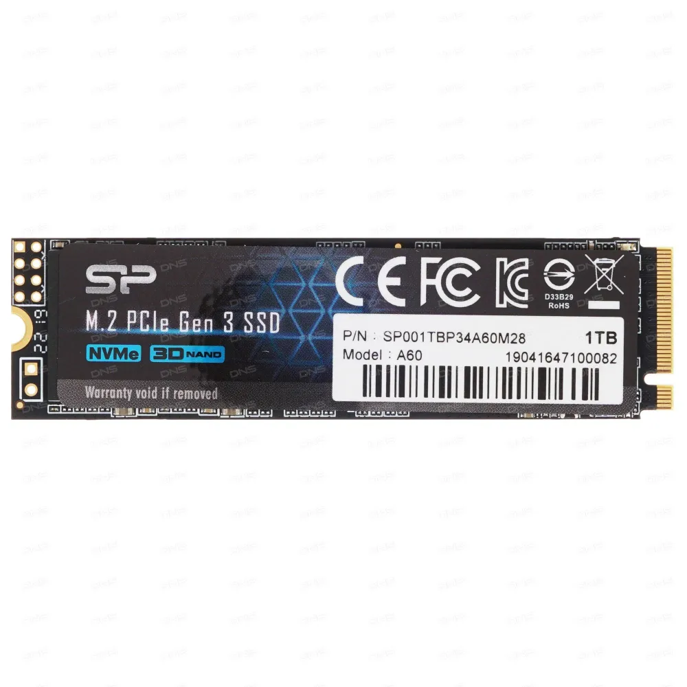 Silicon Power 1 ТБ Внутренний SSD-диск P34A60 M.2 PCI-E 3.0 (SP001TBP34A60M28)