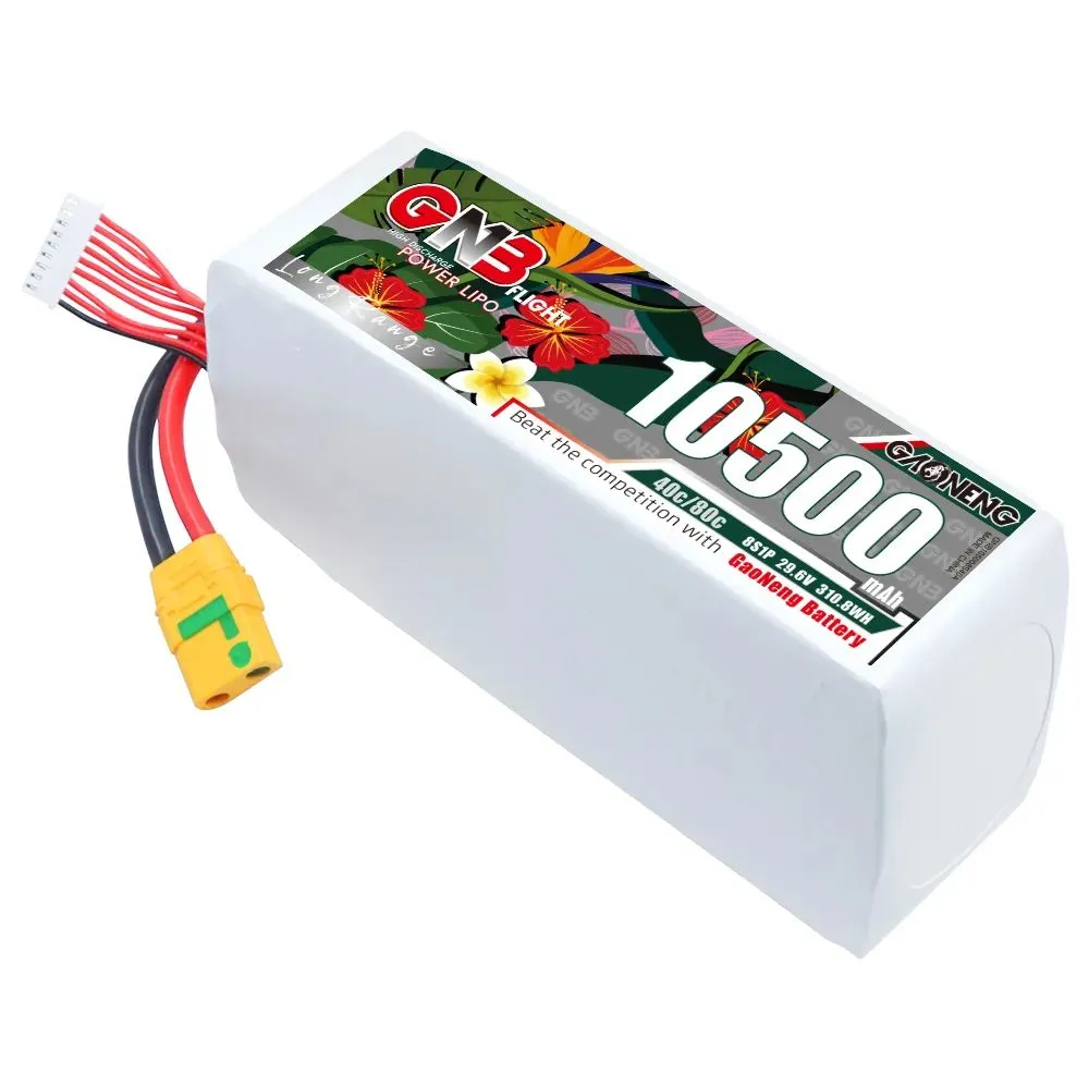 Gaoneng GNB 8S1P 29.6V 10500mAh 40C Lipo battery Gaoneng GNB 8S1P 29.6V 10500mAh 40C Lipo battery