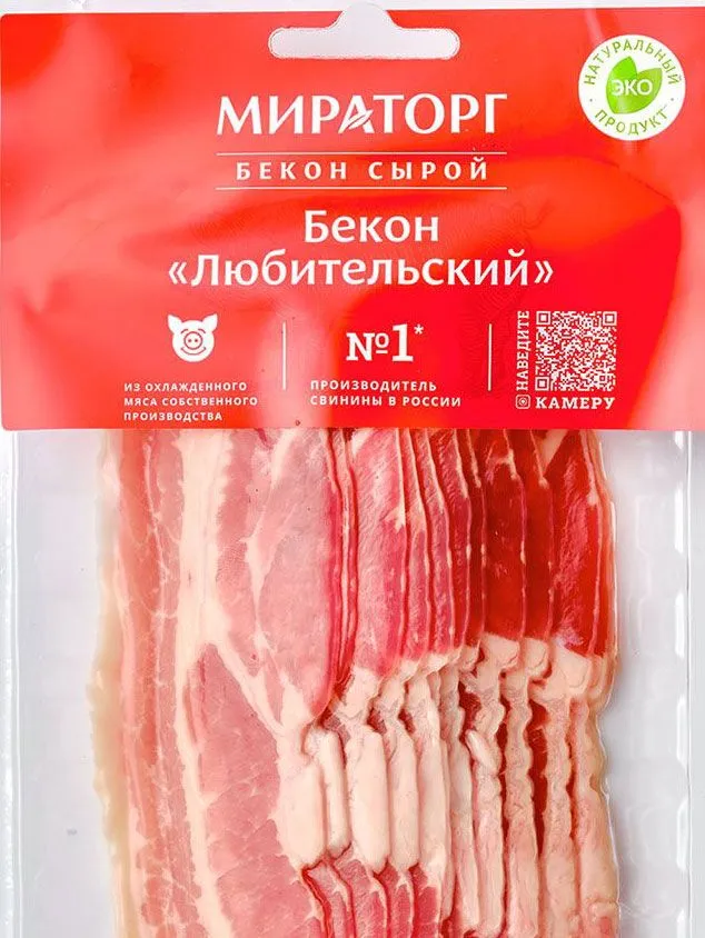 Бекон свиной Любительский 260 г, Мираторг, охлажденный, 260 г, фото 2