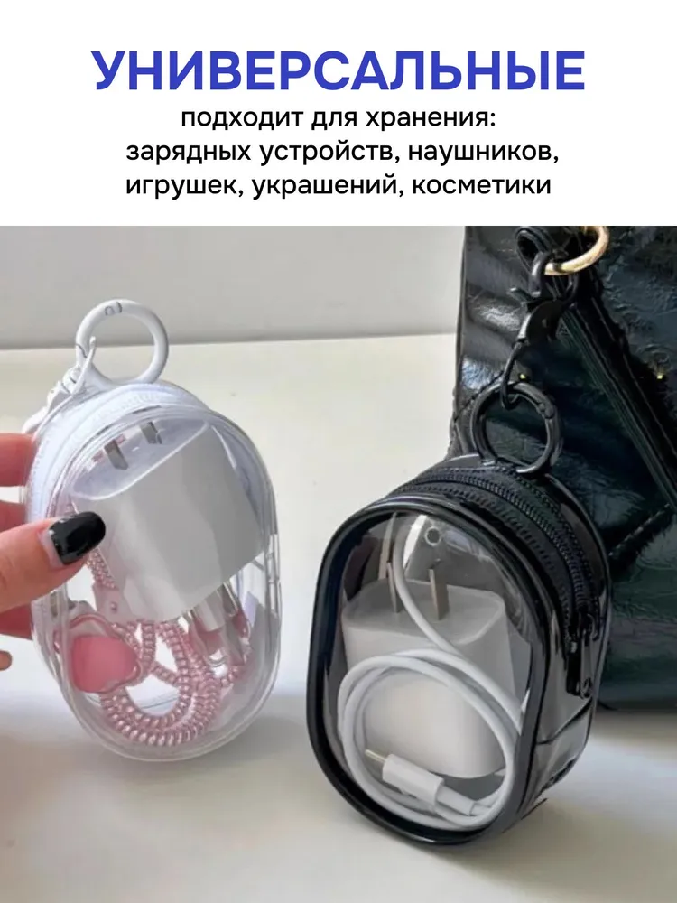 Прозрачный органайзер для сумки 2 штуки; Органайзер в рюкзак;, прозрачный, фото 4