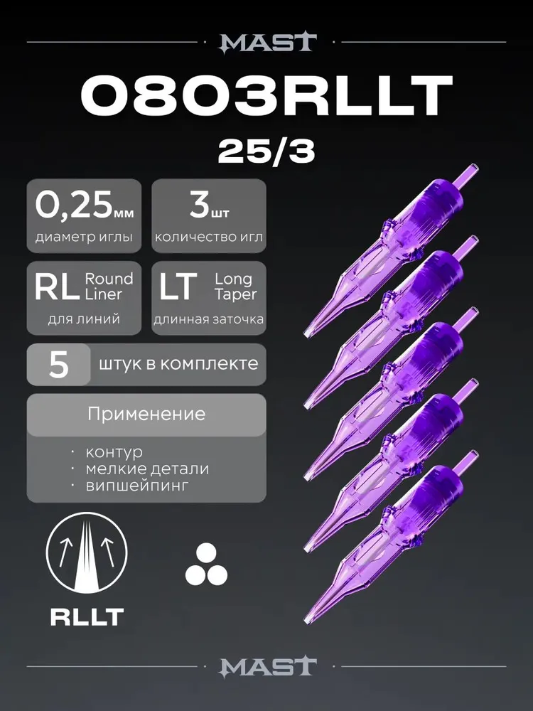 Набор картриджей для тату машинки 3RL 5RL 7RL 9RL, вариант, фото 2