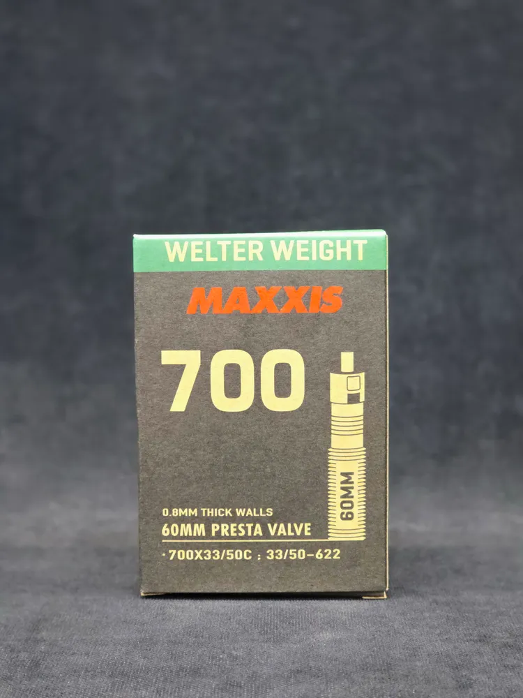 Камера велосипедная Maxxis WelterWeight, 700x33/50c, 60 мм, тип ниппеля - presta (велосипедный), 700x33