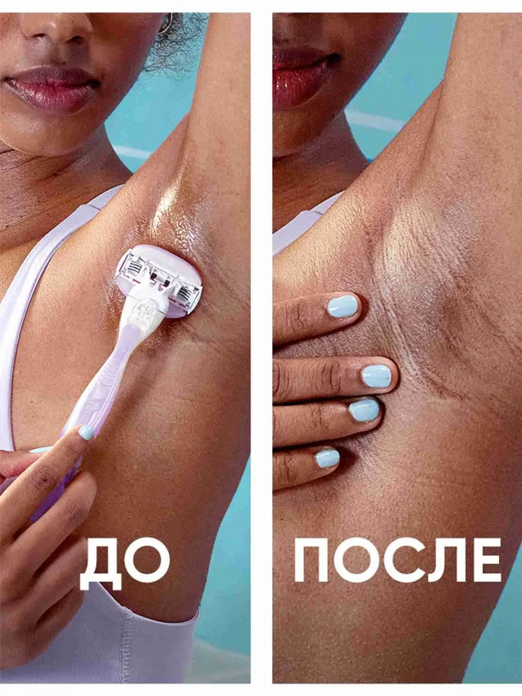 Бритва Gillette Venus Comfortglide Breeze женская многоразовая, станок для бритья с 2 сменными кассетами, с 3 лезвиями, с подвижными подушечками, вариант, фото 6