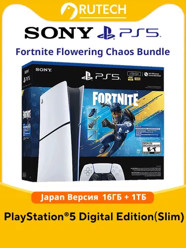 SONY PlayStation 5 PS5 Slim Fortnite Flowering Chaos Bundle Цифровая версия 1TB Поддержка русского языка Japan Версия