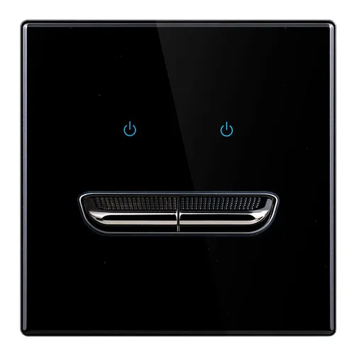 2 группа, кнопочный переключатель для включения / выключения света, светодиодная подсветка, Черный