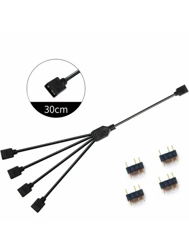 Удлинитель кабеля EPS 4-pin/3-pin fan, 0.31 м, черный