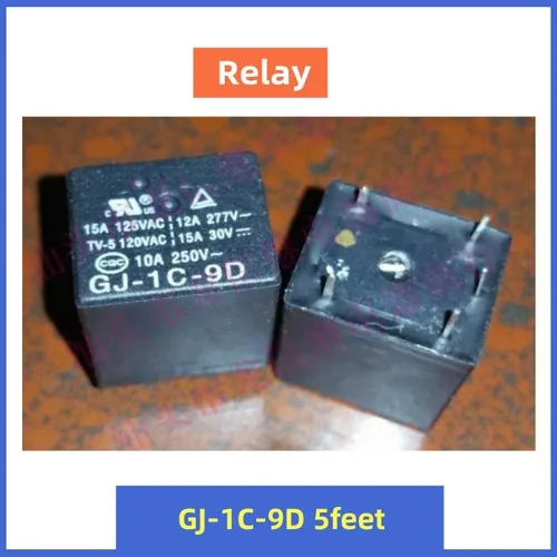 2pcs Миниатюрное реле GJ-1C-9D, 5 контактов, 9 В и 12 В, для автомобильной электроники