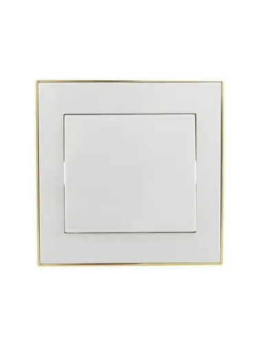 Выключатель 1-кл. белый СП Rain 10А IP20 с зол. боковой вставкой LEZARD - 1 шт