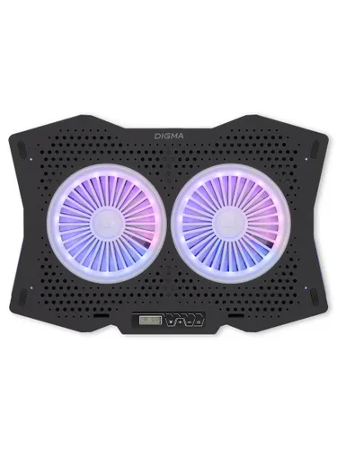 Охлаждающая подставка для ноутбука Digma D-NCP180-2x110RGB 18", 2xUSB, черный