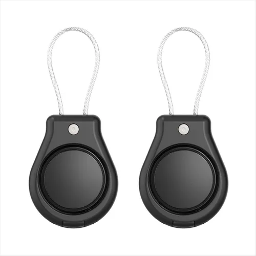 Комплект из 2 водонепроницаемых защитных чехлов для брелока Airtag (черный).