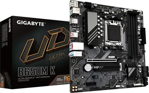 Материнская плата Gigabyte B650M K, AM5, DDR5, mATX, AMD B650, HDMI, Display Port, RTL (B650M K)