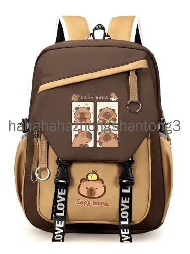 Набор из трёх сумок: рюкзак, сумка через плечо и пенал из нейлона светло-коричневого цвета