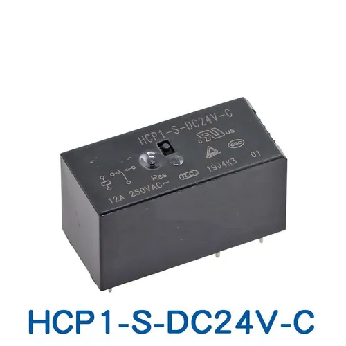 Реле HCP1-S-DC24V-C 5-контактное 12 А один нормально открытый (НО) и один нормально закрытый (ЗК) ко