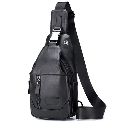 Мужская кожаная сумка-кроссбоди, водонепроницаемая, нагрудный рюкзак для походов, велоспорта и путеш