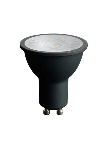 Светодиодная лампа 7 Вт GU10 теплый свет линза 110 черная
