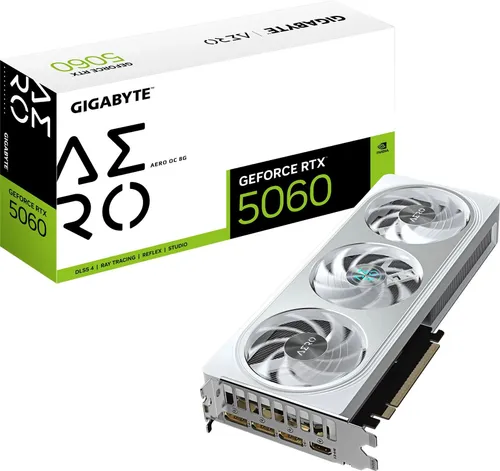 Gigabyte Видеокарта GeForce RTX 5060 GV-N5060AERO OC-8GD 8 ГБ (GV-N5060AERO OC-8GD)