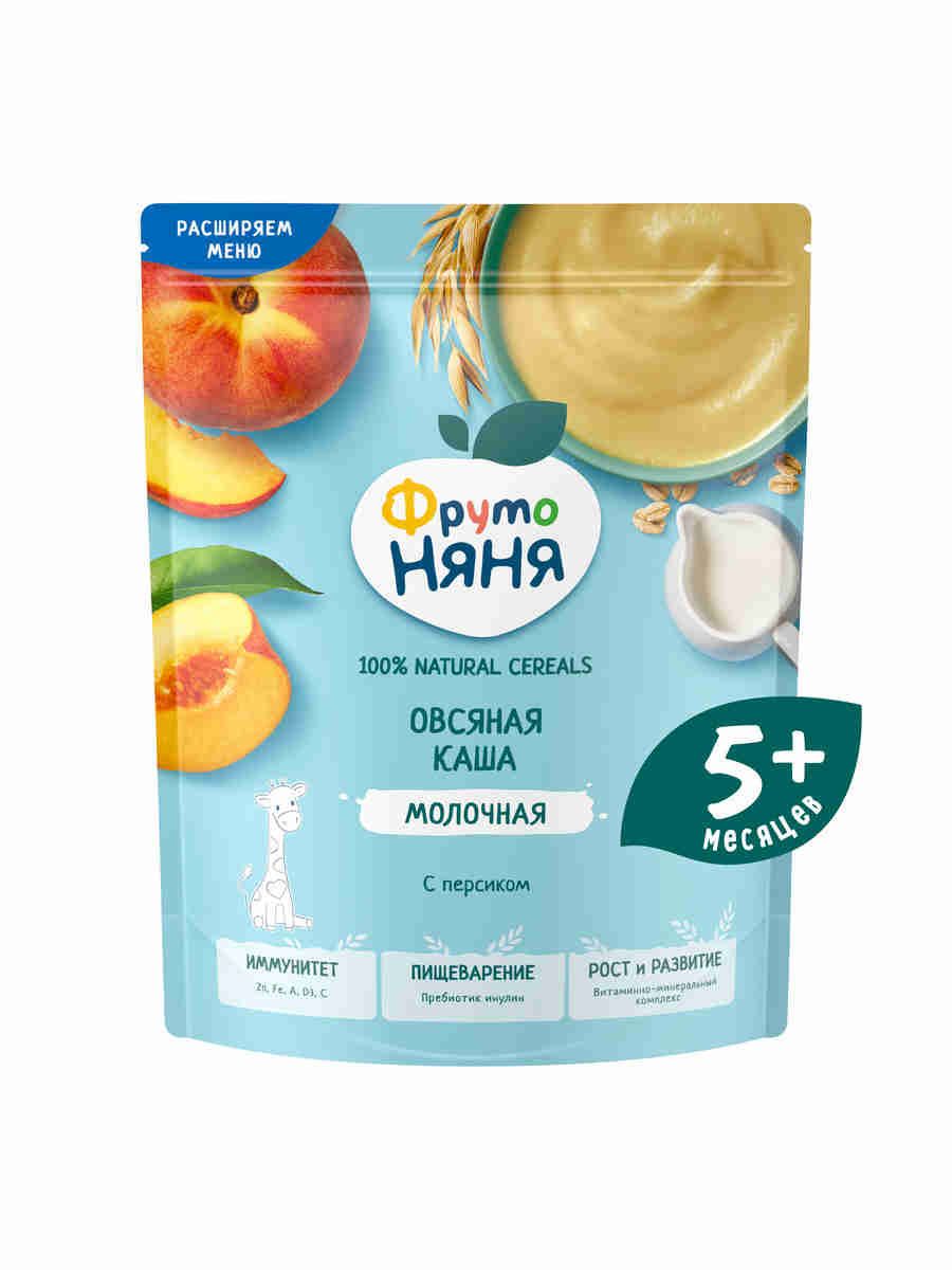 Каша сухая ФрутоНяня овсяная с персиком , молочная, 190 г
