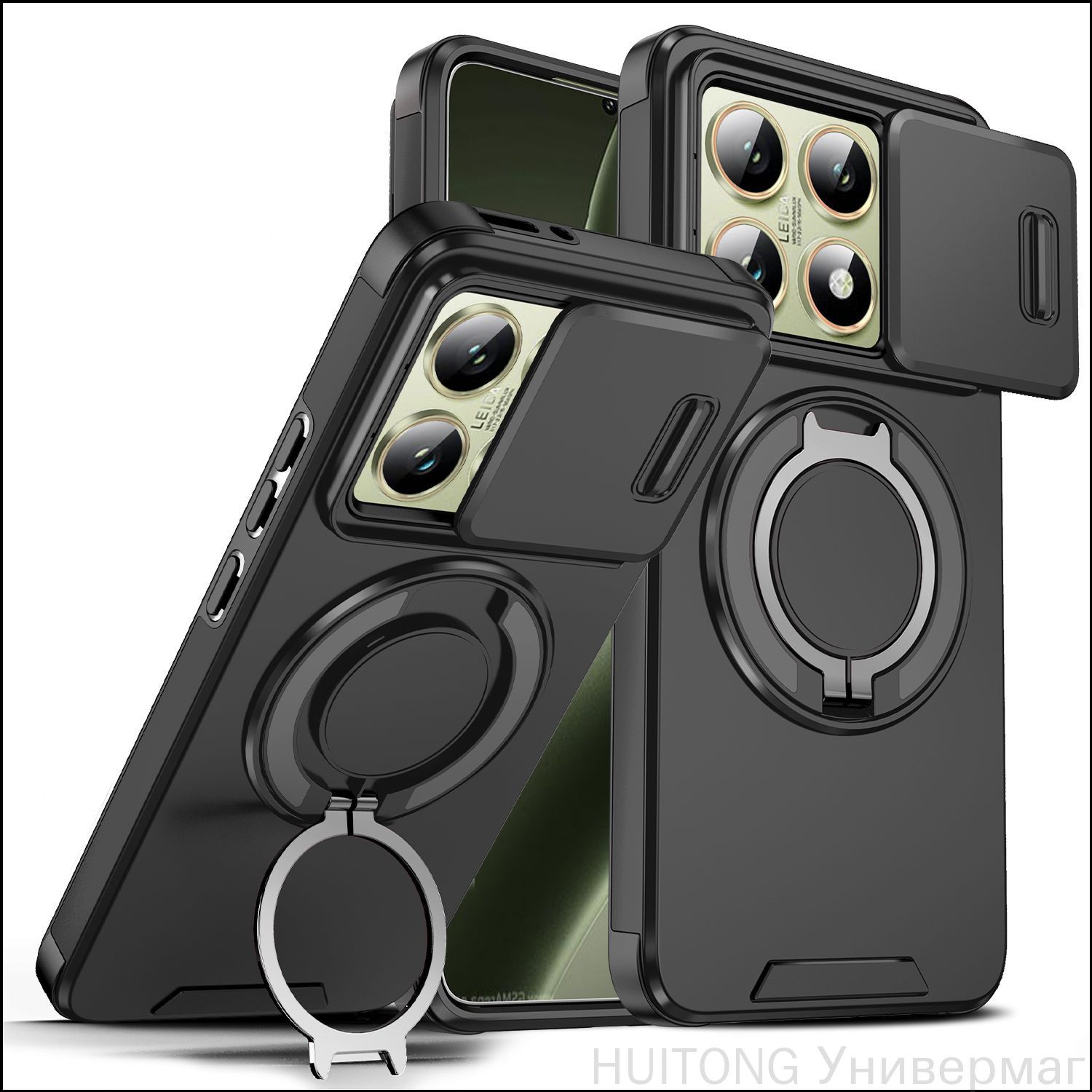 智能手机壳 用于 Xiaomi 14T Pro, 塑料 , 黑色