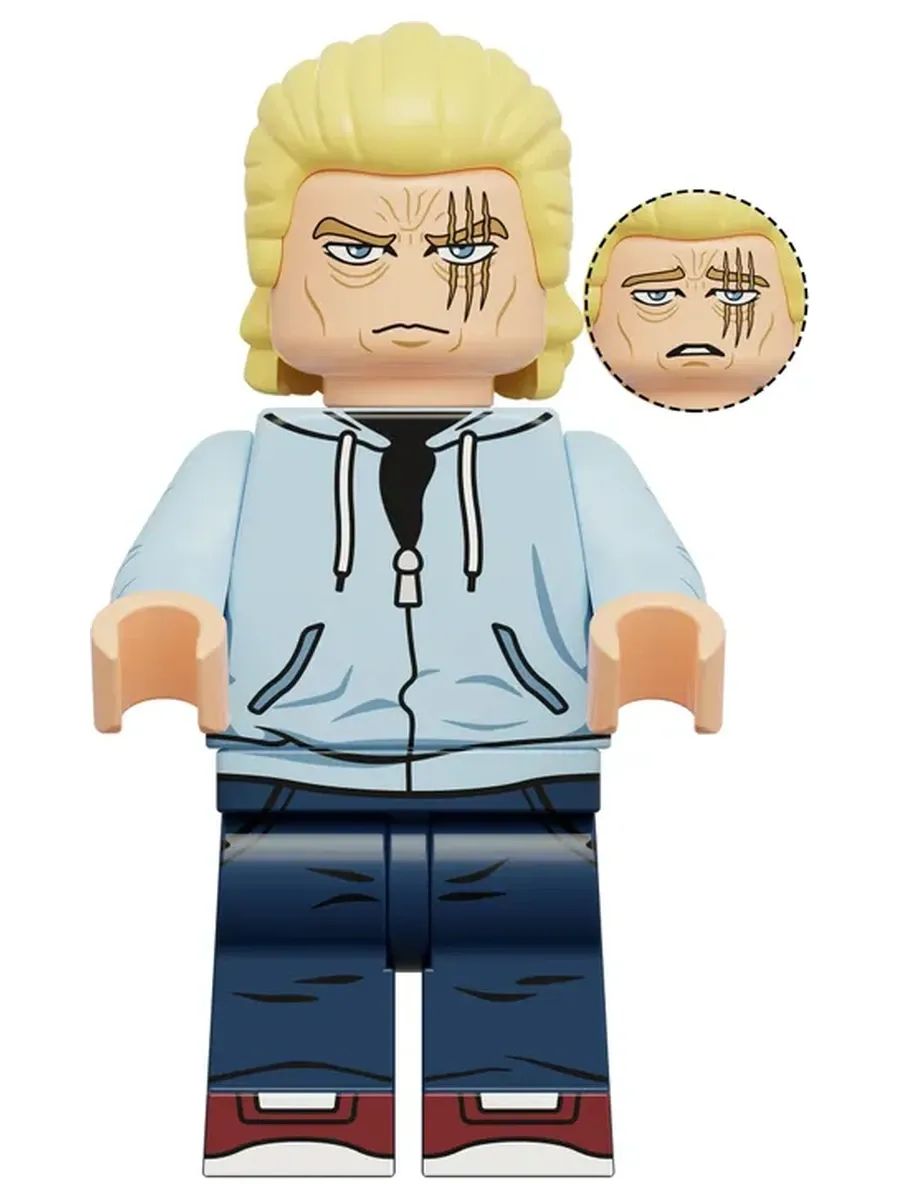 Фигурка Кинг со шрамом на лице / One Punch Man Ванпанчмен / Минифигурка Аниме