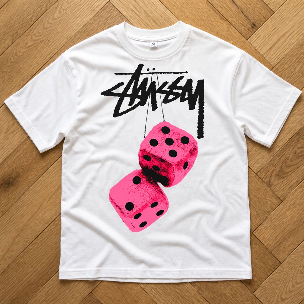 Футболка stussy белая y2k streetwear flat_lay