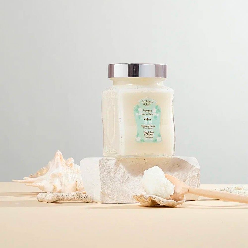 LA SULTANE DE SABA shea butter Масло карите Алоэ Вера и Цветы Тиаре для тела и волос 300 мл купить
