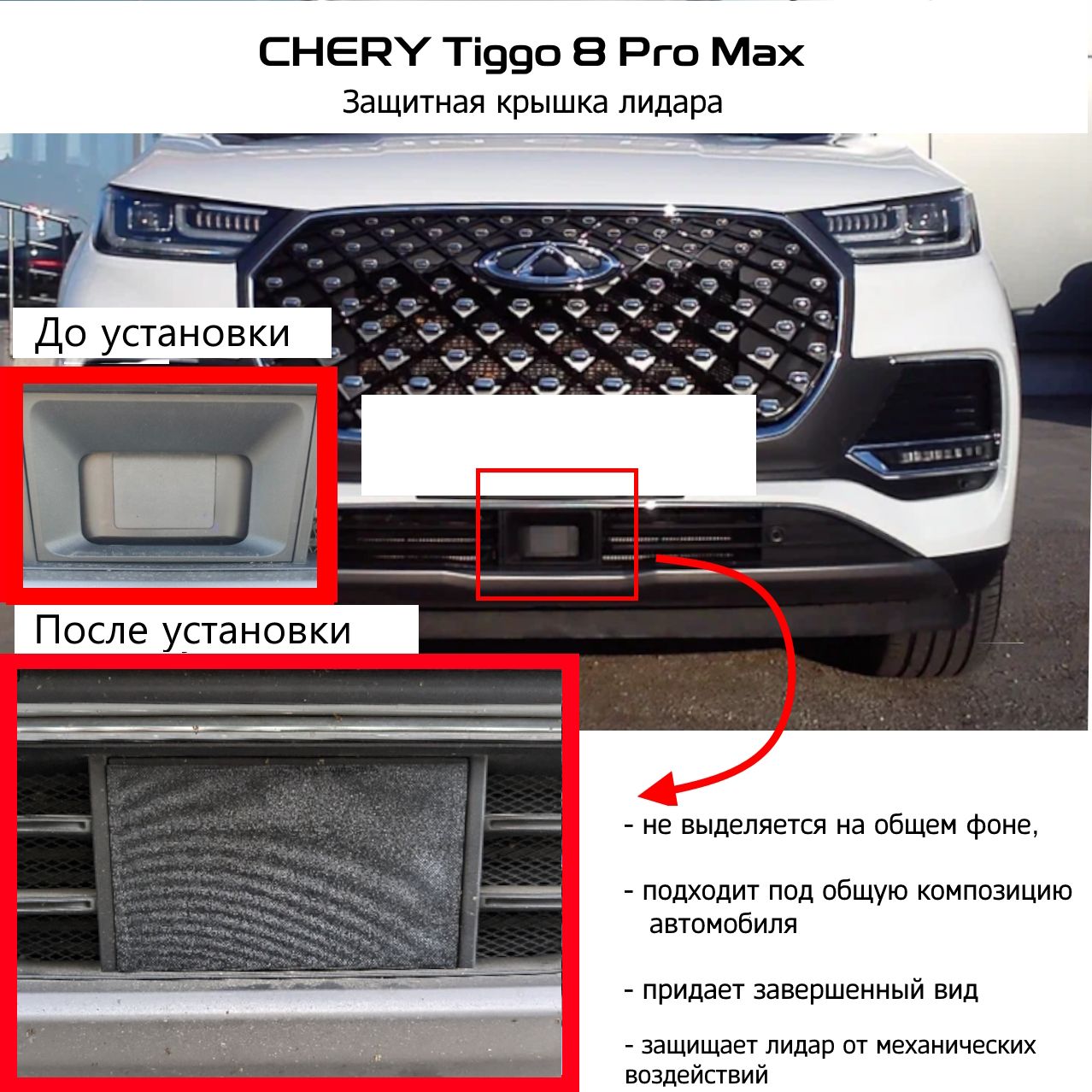 Защитнаякрышкалидара(радара)CHERYTiggo8ProMax
