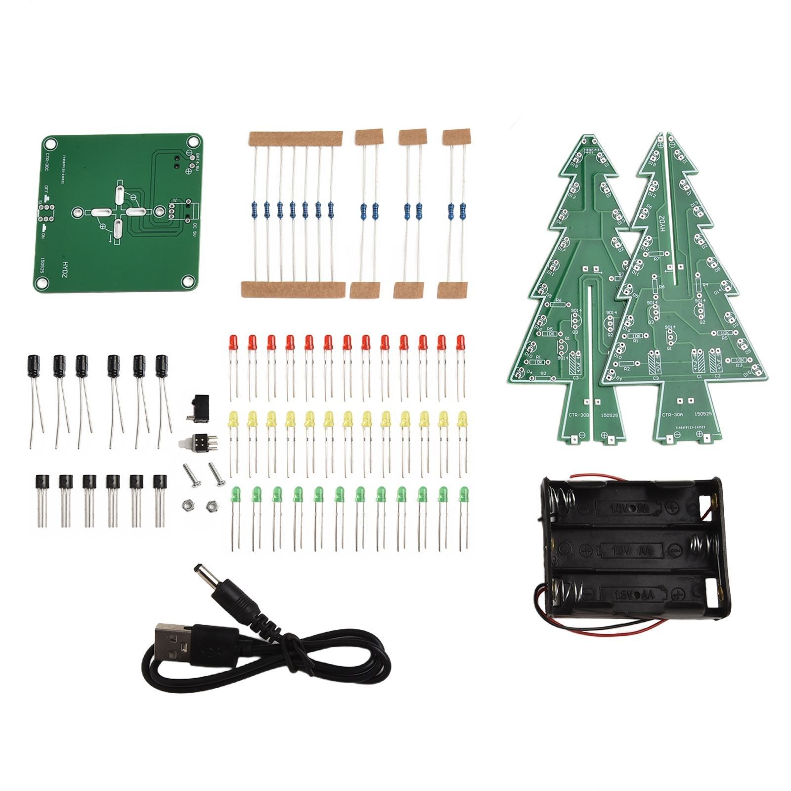 Multimedia Kit Circuit DIY 3D LED Flash Circuit Kit Трехмерная Рождественская Елка Электронный ...