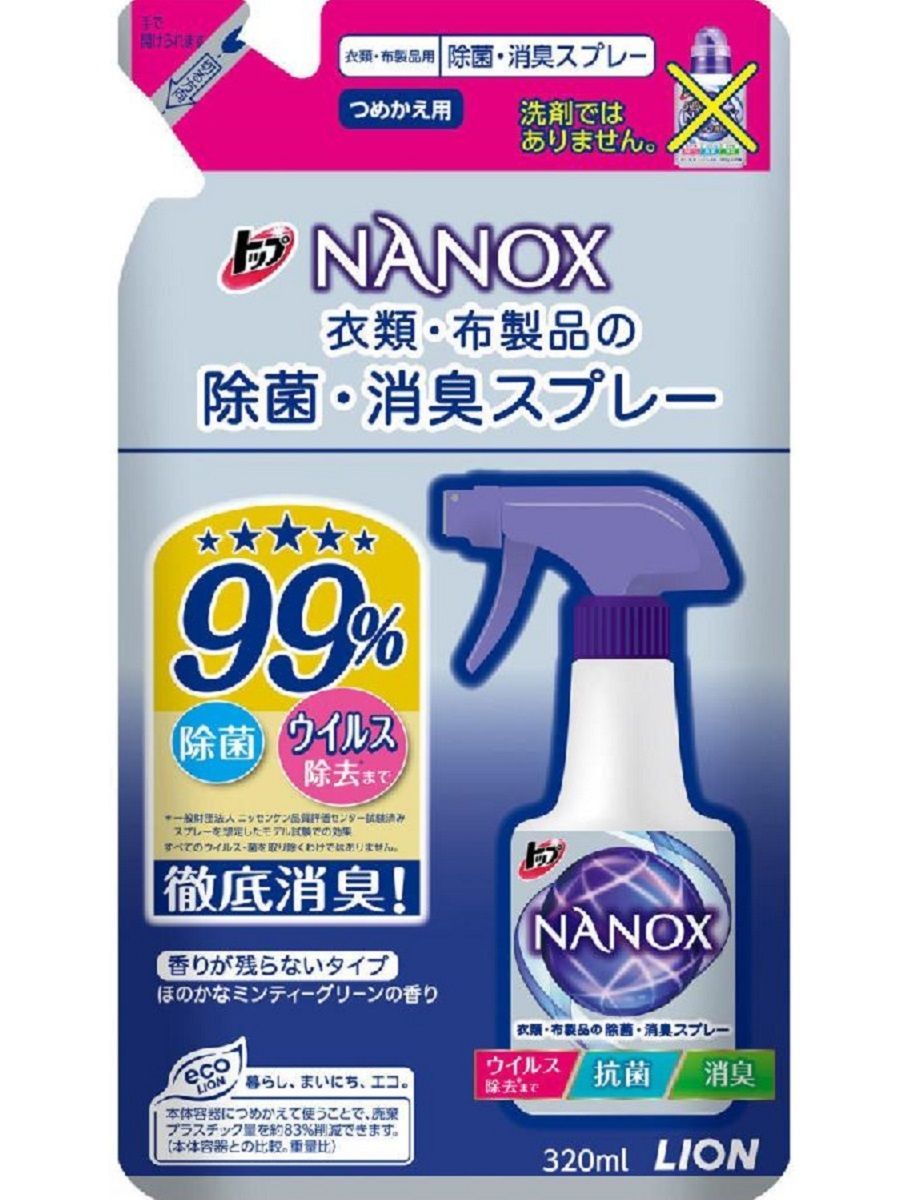Эксклюзивный спрей для дезодорации и стерилизации одежды NANOX 320 мл в мяг