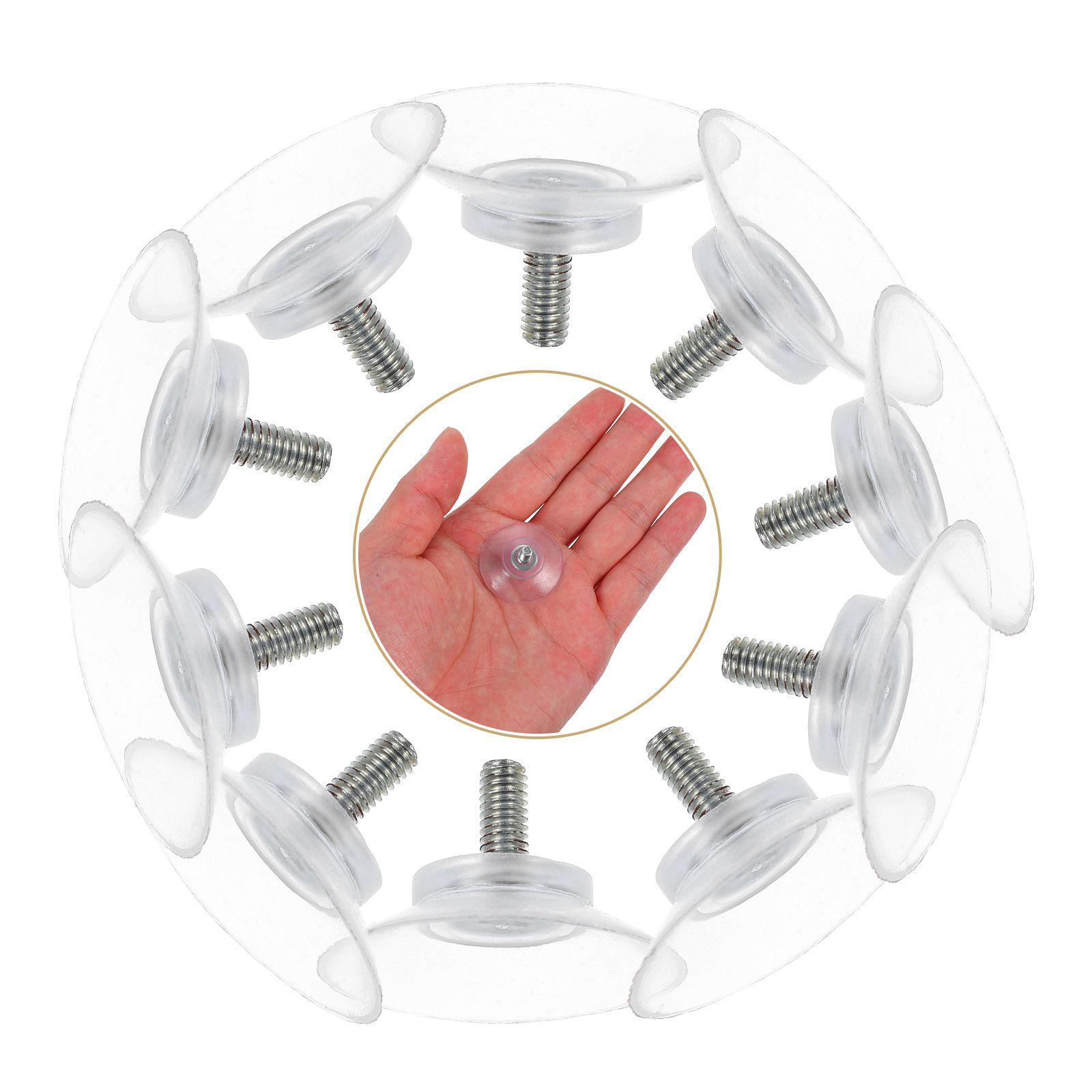 ПрозрачныеПрисоскиДляСтеклянныхСтолешницСВинтами10Штук3.00X3.00X2.00Cm