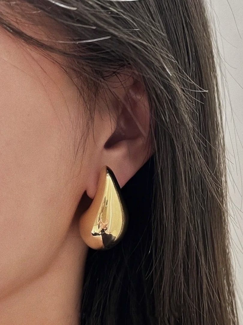 Серьги капли женские золотистые, бижутерия под золото, серьги капельки для образа