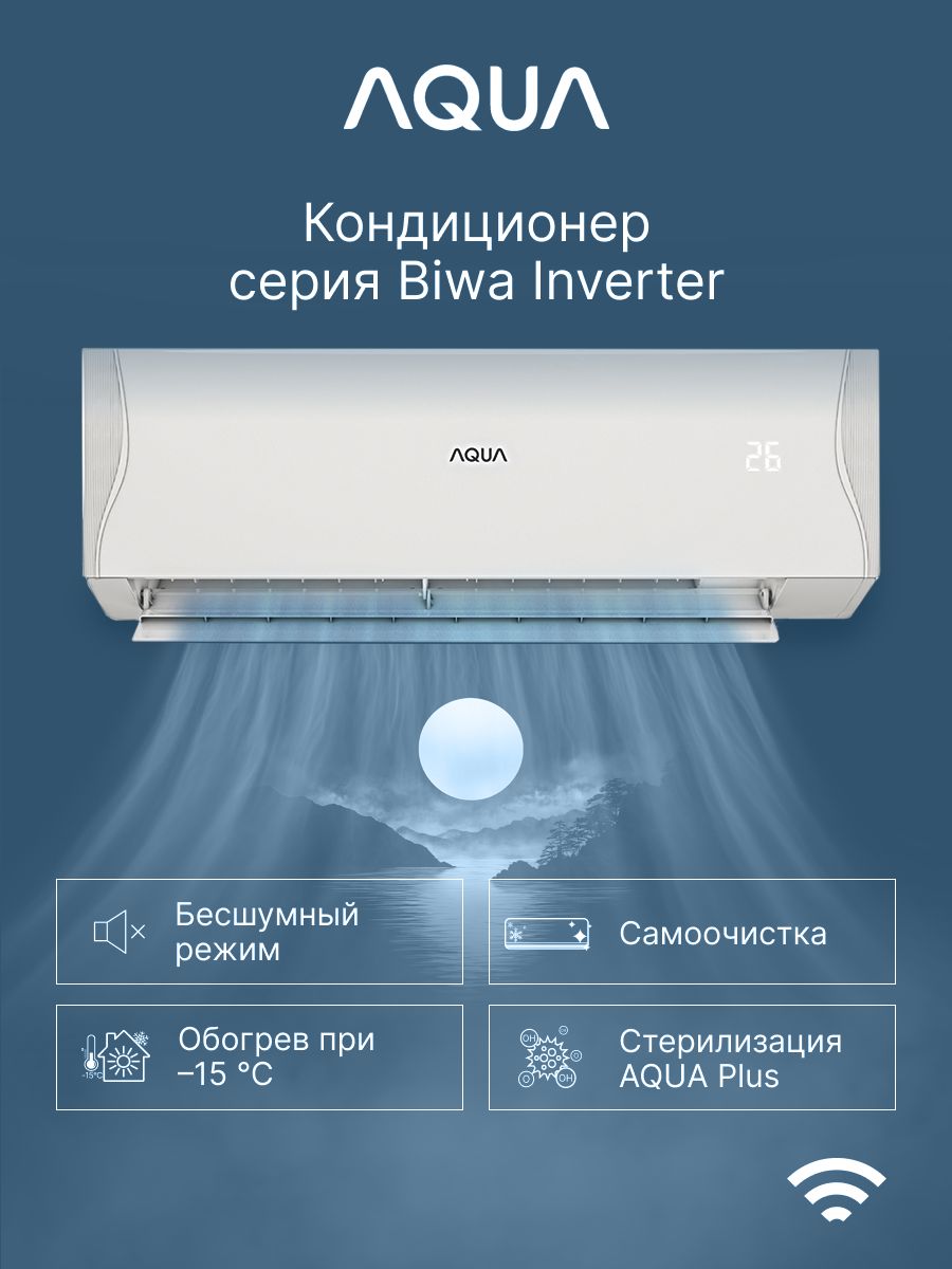 Кондиционер Aqua Biwa Inverter AQI-50BIQ1/R3(IN)/AQI-50BIQ1/R3(OUT) на 50 м2 инвертор