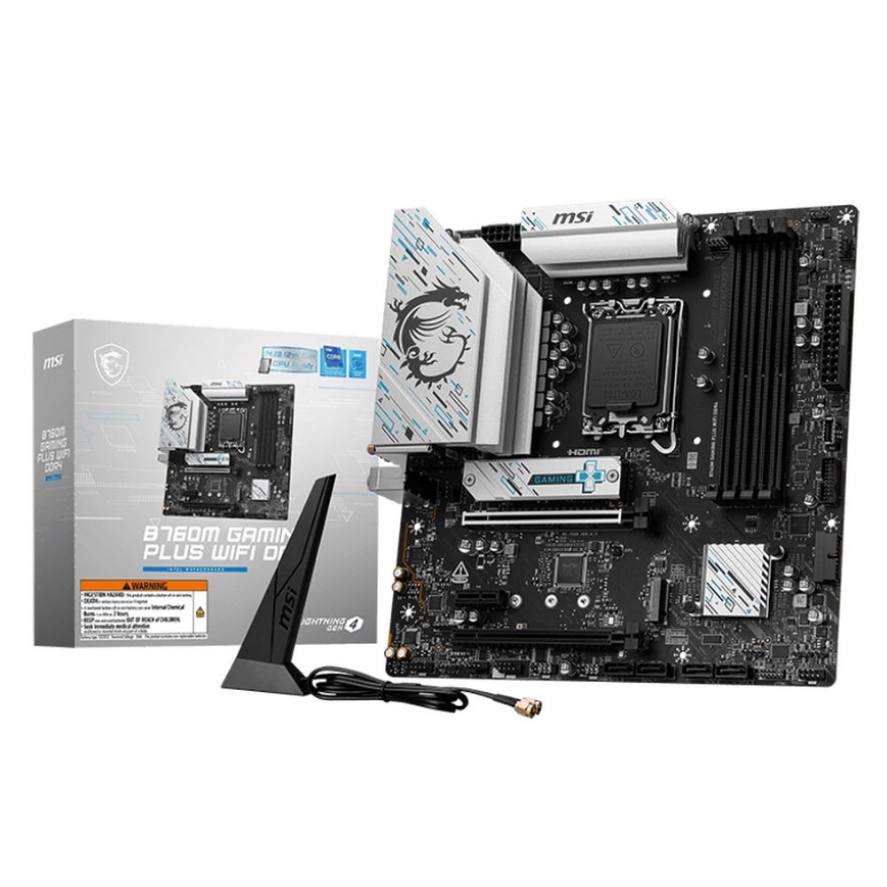 Материнская плата MSI B760M GAMING PLUS WIFI DDR4, LGA1700, Intel B760, Micro-ATX, RTL (B760M GAMING PLUS WIFI DDR4_)
