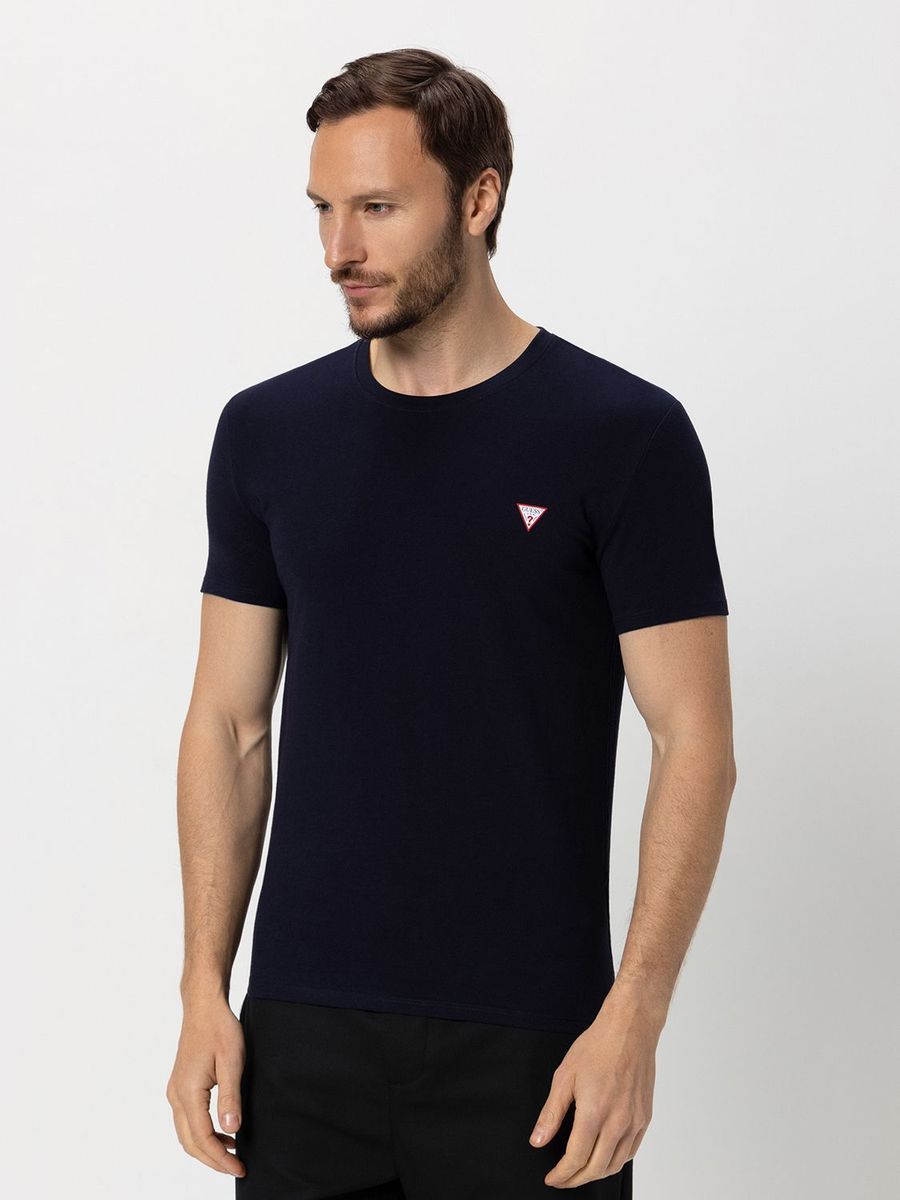 Tee Str Футболка Мужской GUESS синий, размер 50 Хлопок, Эластан Логотип ...