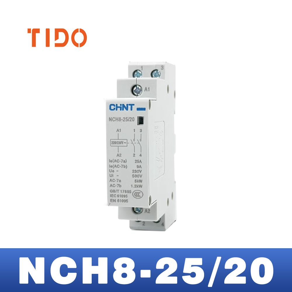 МодульныйконтакторCHINTNCH8-25/2020А220В,нормальноразомкнутый(2NO),двухполюсный,катушка220вольт,пускательмагнитный(1шт)