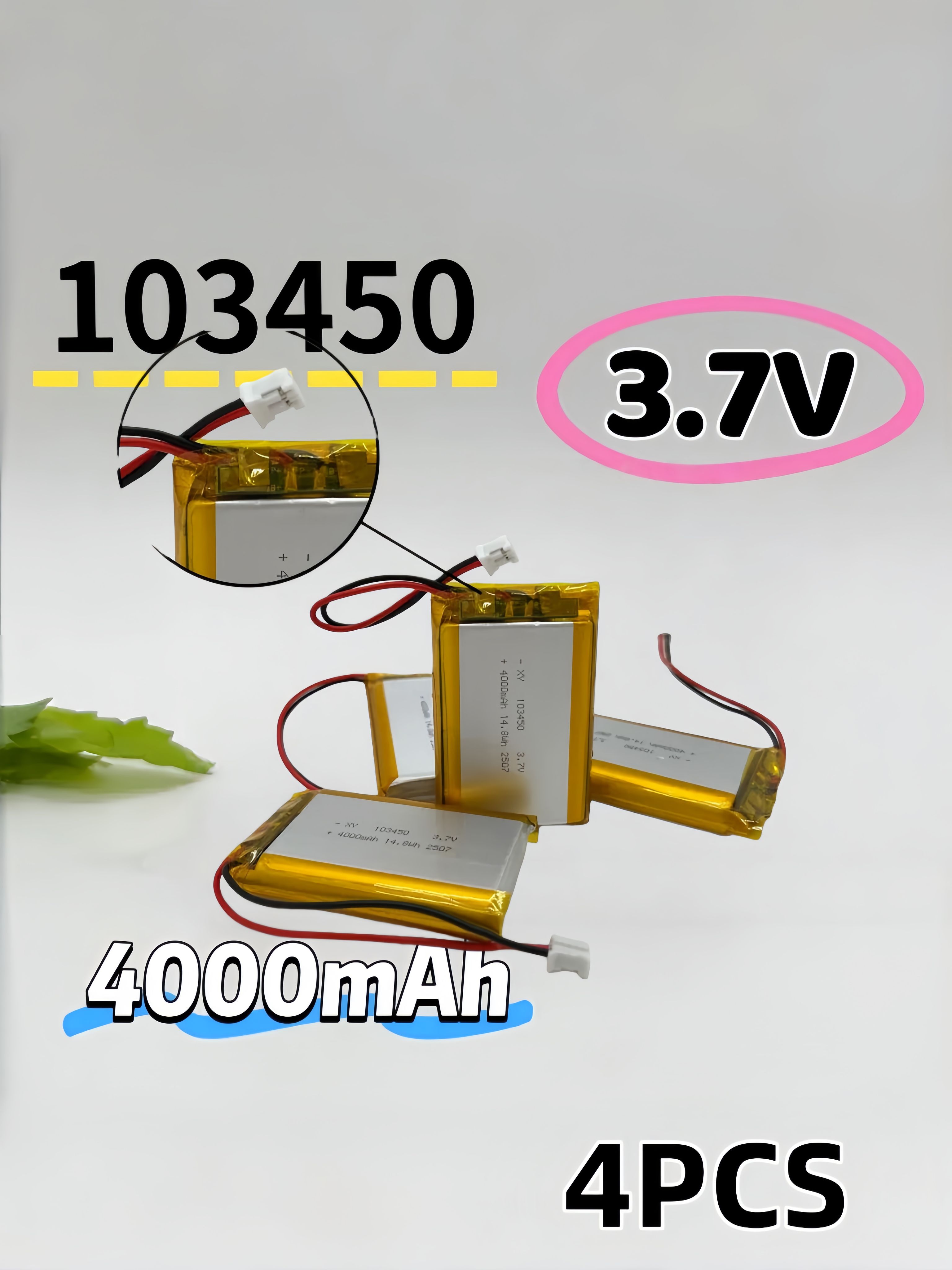1034503.7V4000mAhJSTPH2.0mm2pinПолимернаялитиеваяаккумуляторнаябатареядляBluetoothнаушниковкамерыGPSнавигатораMP5