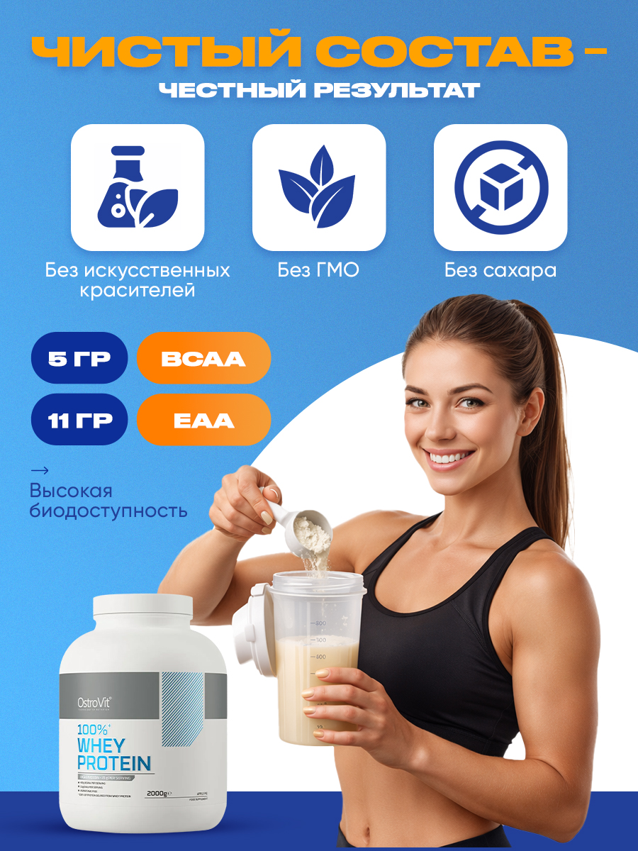 Ostrovit, 100% Whey Protein 2000 g, Шоколад