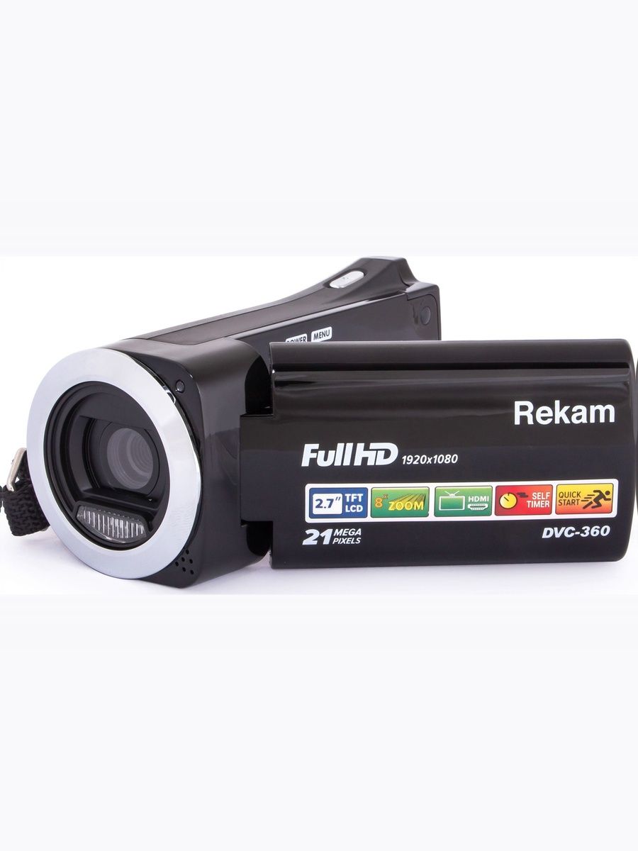 Видеокамера цифровая Rekam DVC-360 Full HD, компактная камера для