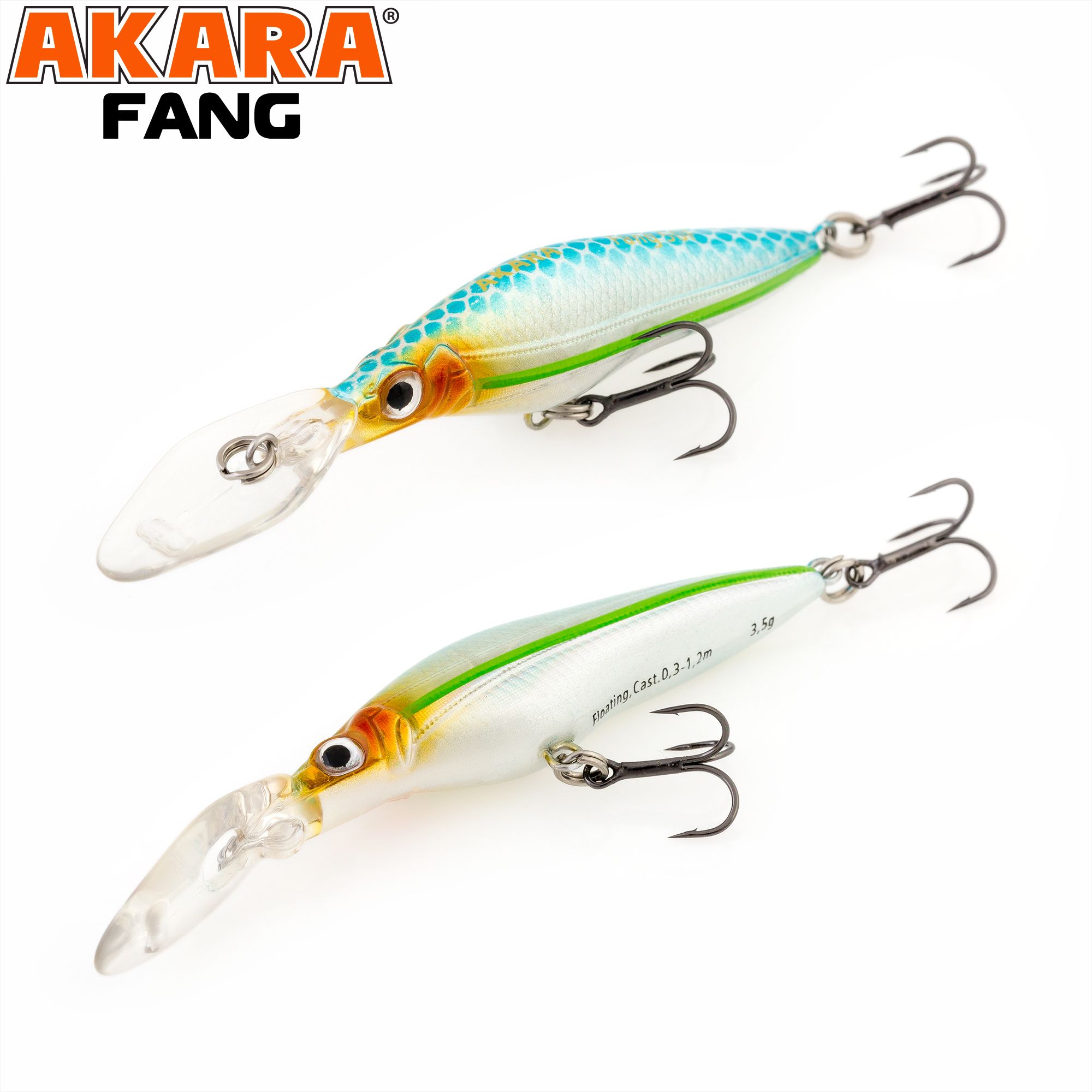 Воблер akara fang 50F 3,5 гр. (1/8 oz 2,0 in) A81,(набор из 1 шт)