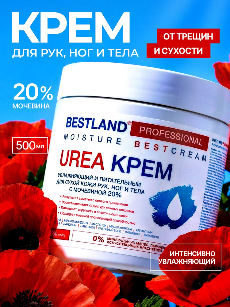 BESTLAND Крем для ног, рук и тела с мочевиной от трещин и натоптышей, 500 мл #1