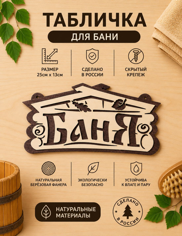 табличка для бани #1