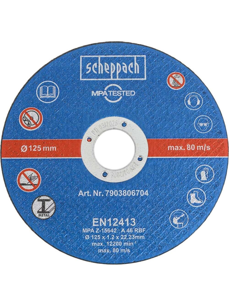 Набор отрезных дисков 12 шт. 125x1.2x22.23 Scheppach 7903806704 #1