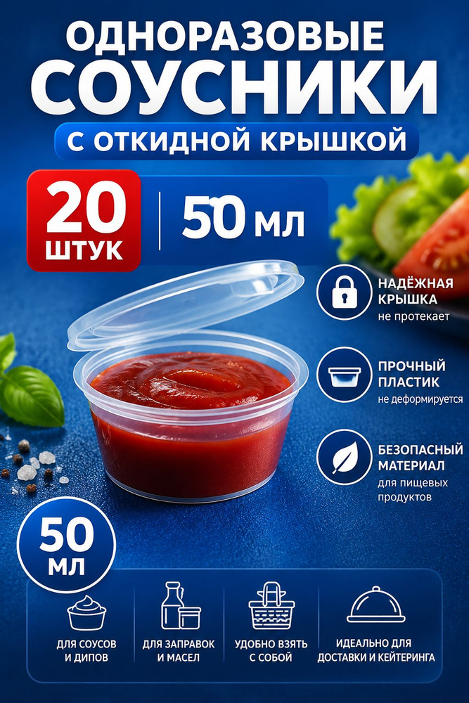 Соусники одноразовые 50мл, 20шт #1