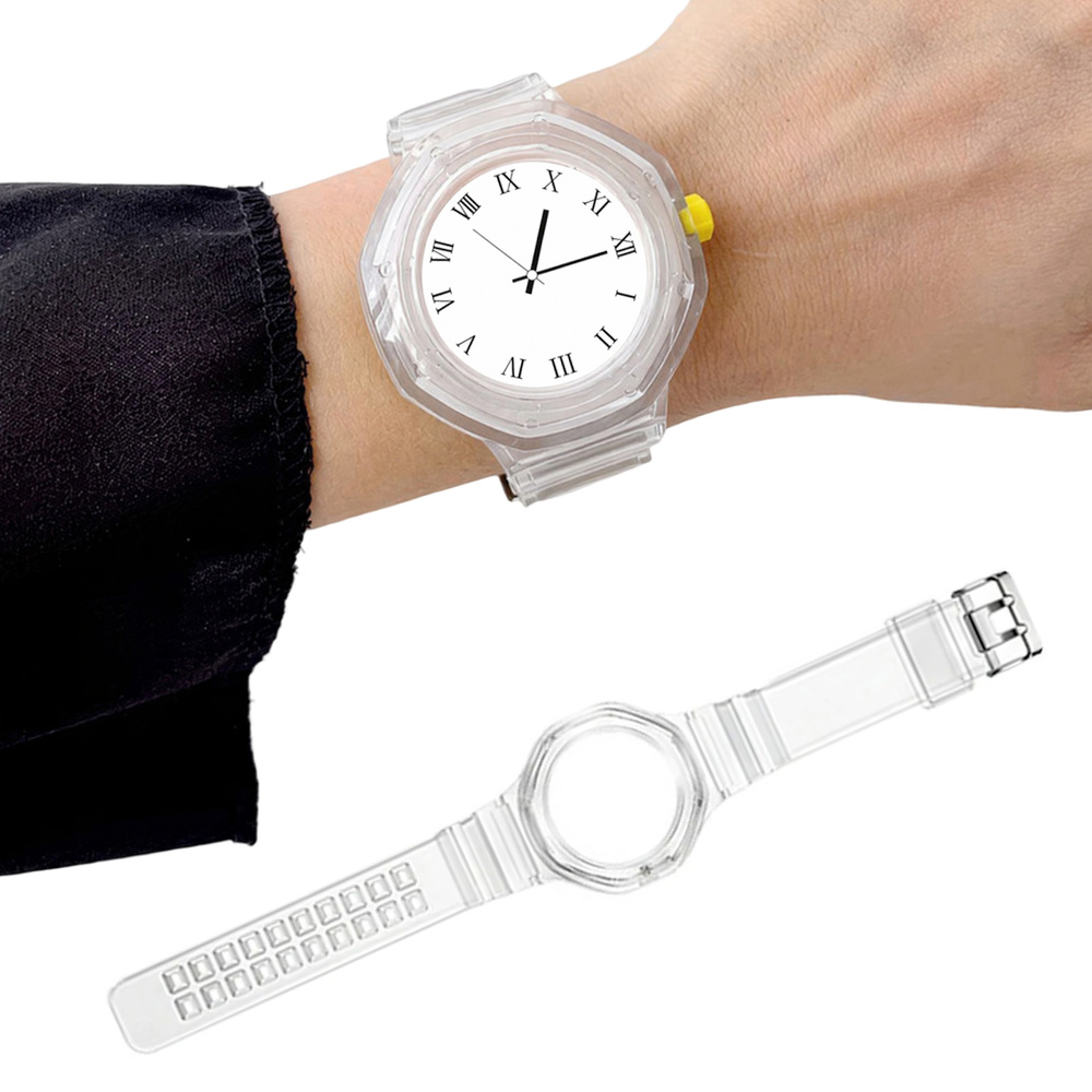 Силиконовый ремешок для карманных часов Royal Pop от Swatch и Audemars Piguet, прозрачный, из ТПУ #1